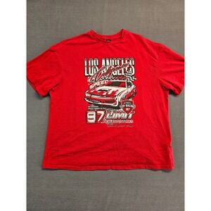 SHEIN Mens Red Los Angeles Racing Graphic Tee Shirt Size Large